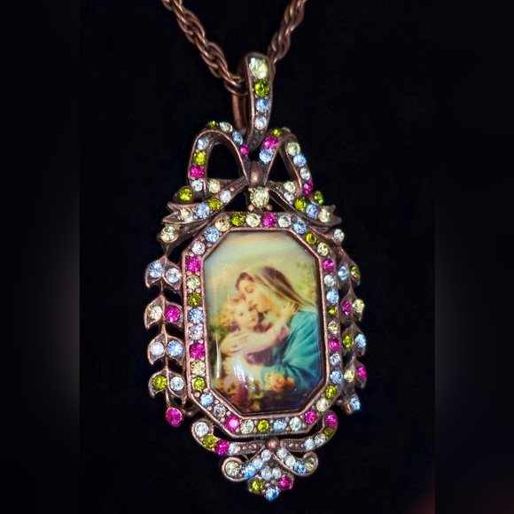 Nicky Butler Mary Designer Bronze Collection Pendant Necklace Vintage Christmas - Picture 5 of 16